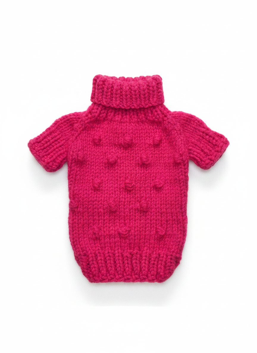 Sweterek dla psa różowy bąbelkowy Golf Fuchsia